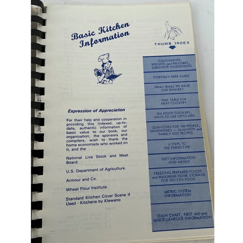 Junior Woman's Club Janesville Wisconsin Cookbook Vintage 1982 Spiral Bound‎